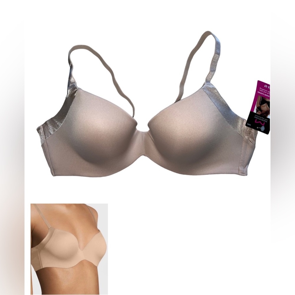 Side Smoothing Perfect Push-Up Underwire Bra 38B ~ Maidenform SE0009 Bei…